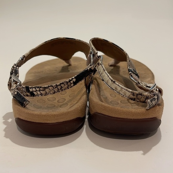 Vionic Kirra Snake Print Leather T Strap Sandals - Picture 5 of 7